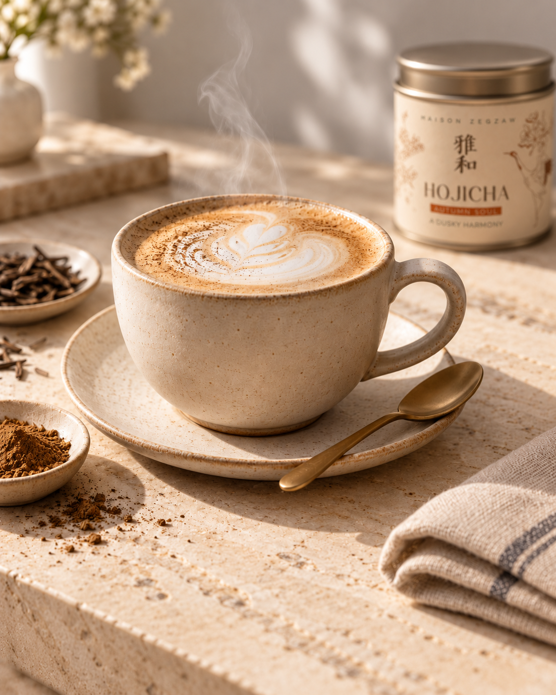 Hojicha Latte Vanille chaud : recette crémeuse au hojicha japonais