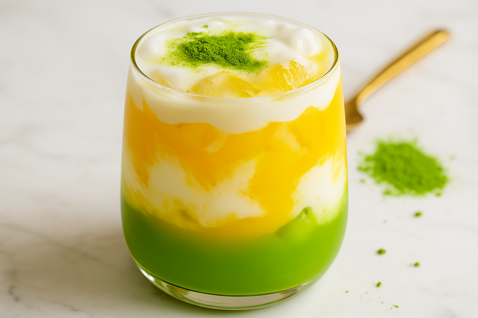 Emerald Sunrise, Mango Matcha Refresher